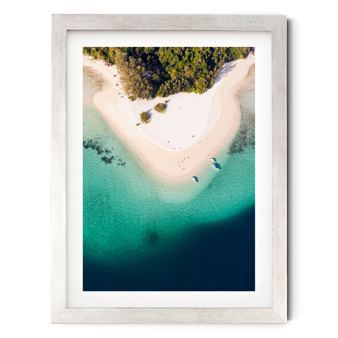 Bamboo Island, Thailand – fine art print in a silver frame with white mat