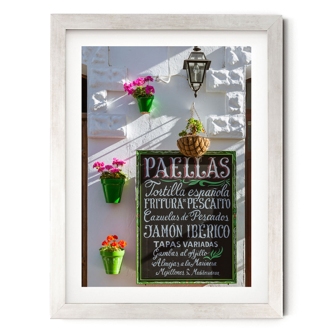 In the Streets of Andalusia III, Spain – fine art print in a silver frame with white mat