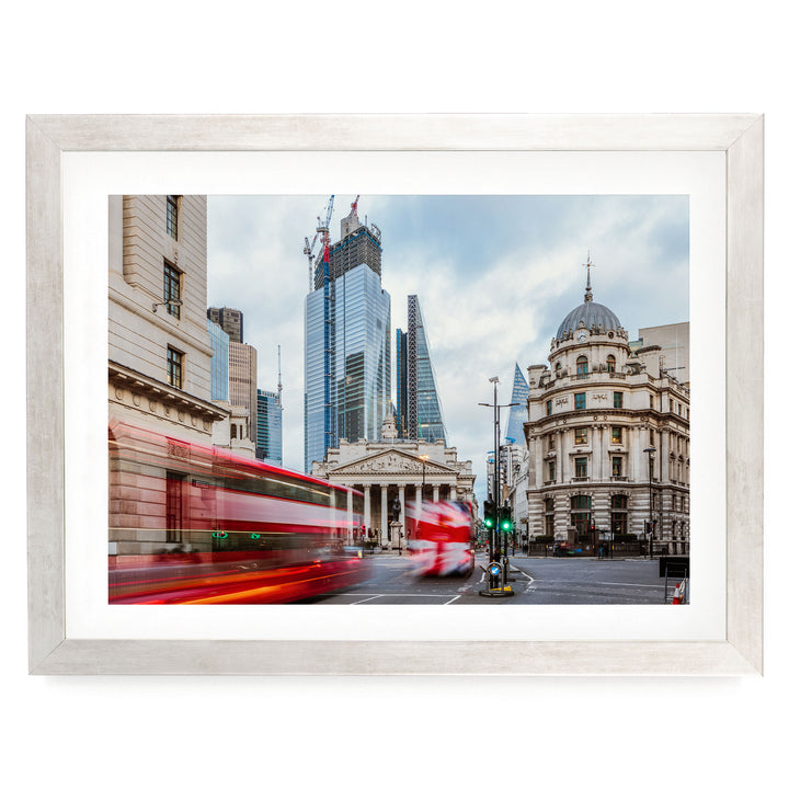 The City of London, England – fine art print in a silver frame with white mat