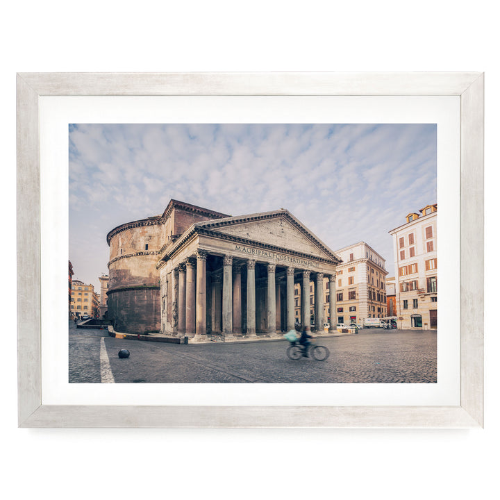 Pantheon, Rome, Italy – fine art print in a silver frame with white mat