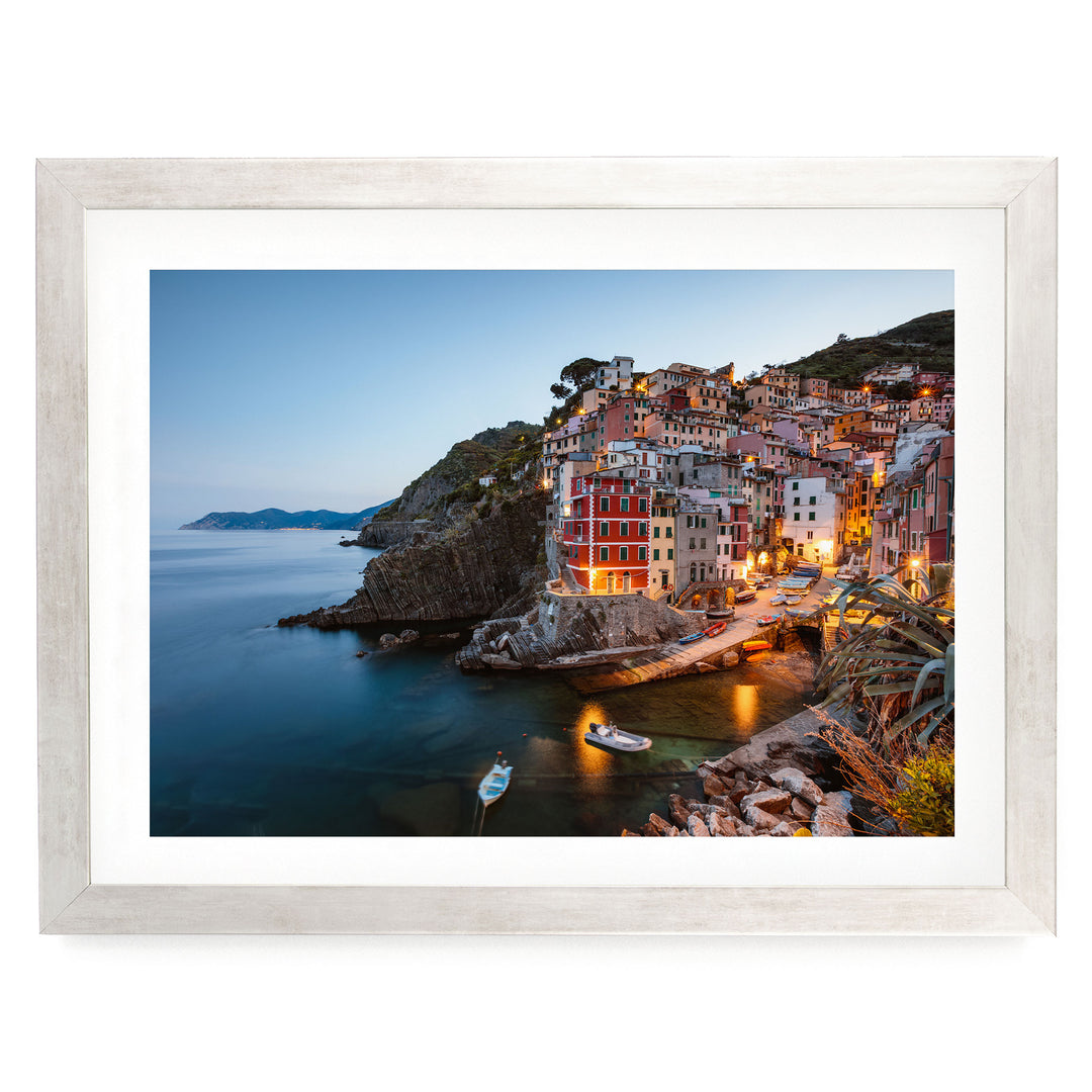 Riomaggiore, Cinque Terre, Italy – fine art print in a silver frame with white mat