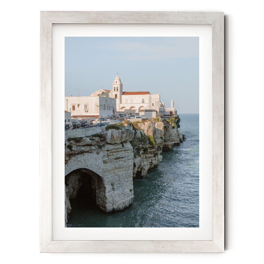 Vieste, Puglia I, Italy – fine art print in a silver frame with white mat