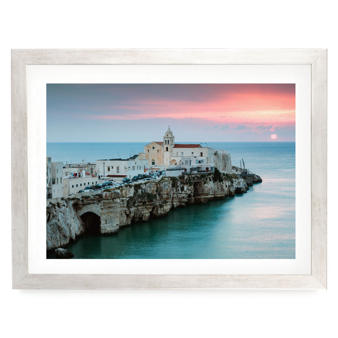 Vieste, Puglia II, Italy – fine art print in a silver frame with white mat
