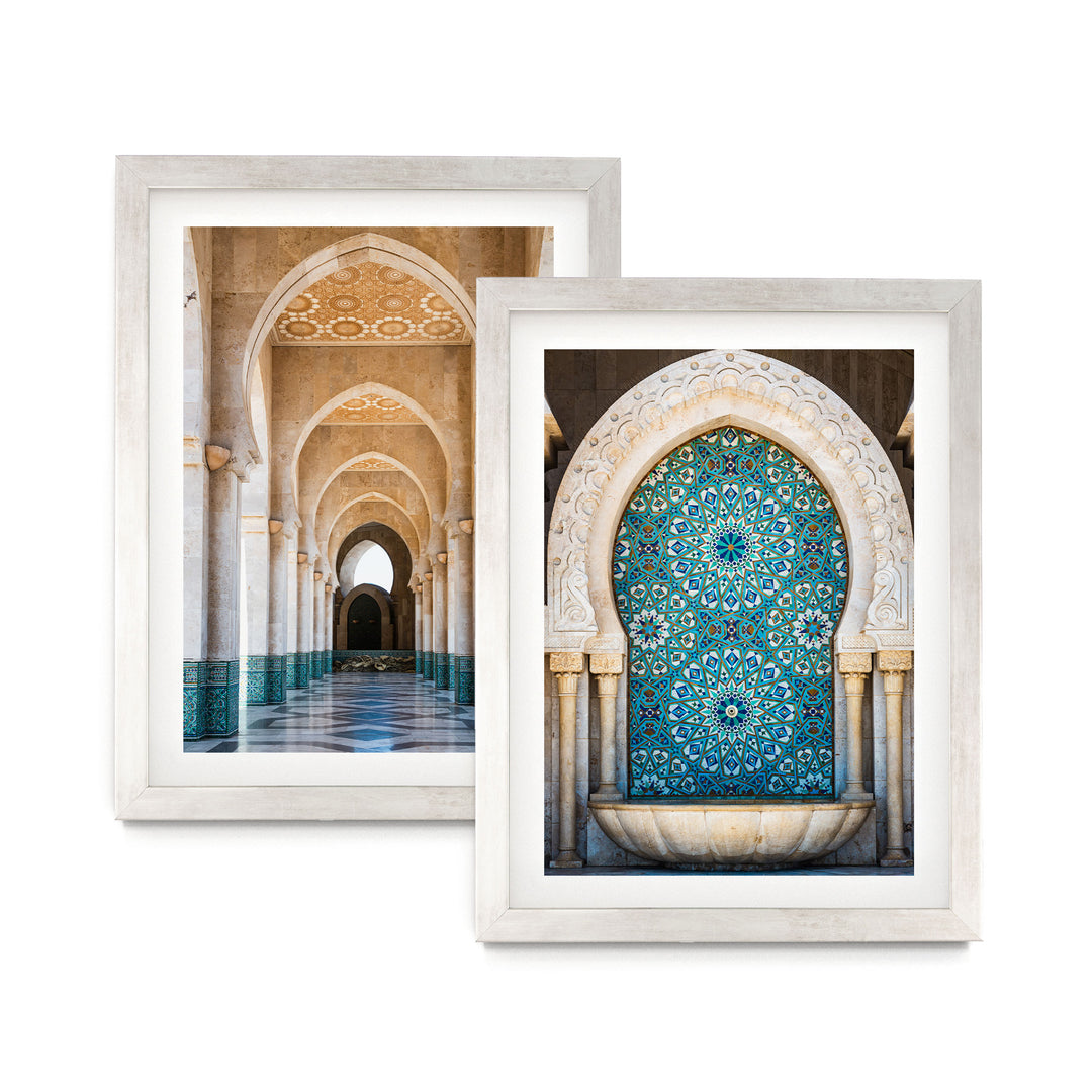 Moroccan Arches, Morocco – Print Set of 2 – fine art print set in silver frames with white mats
