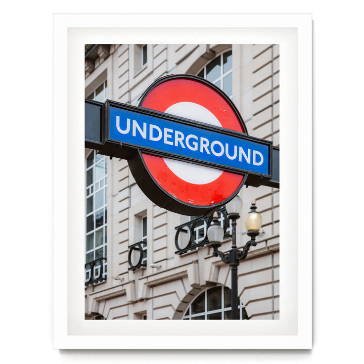 London Underground, England – fine art print in a white frame with white mat