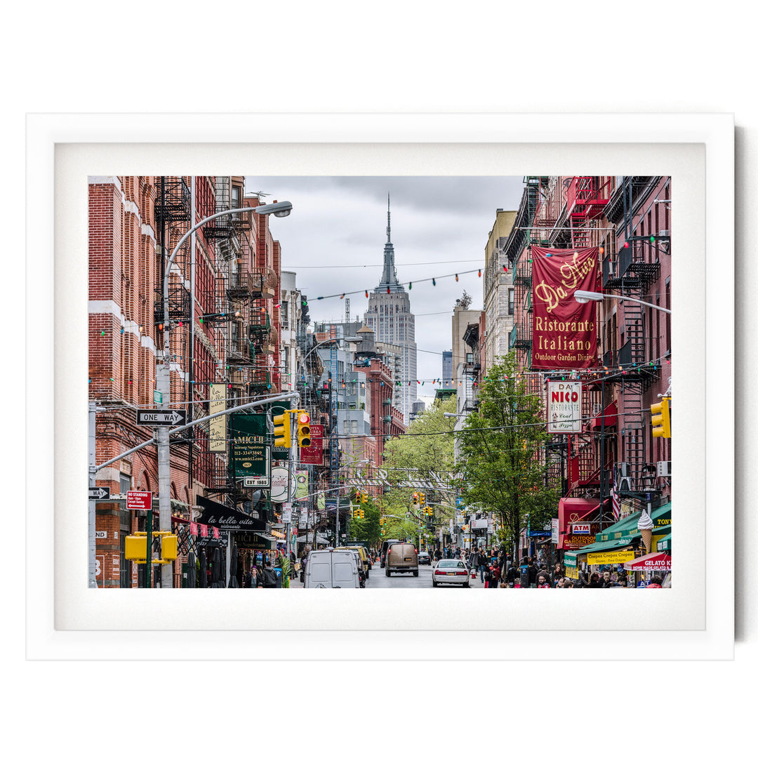 Little Italy, New York City – fine art print in a white frame with white mat