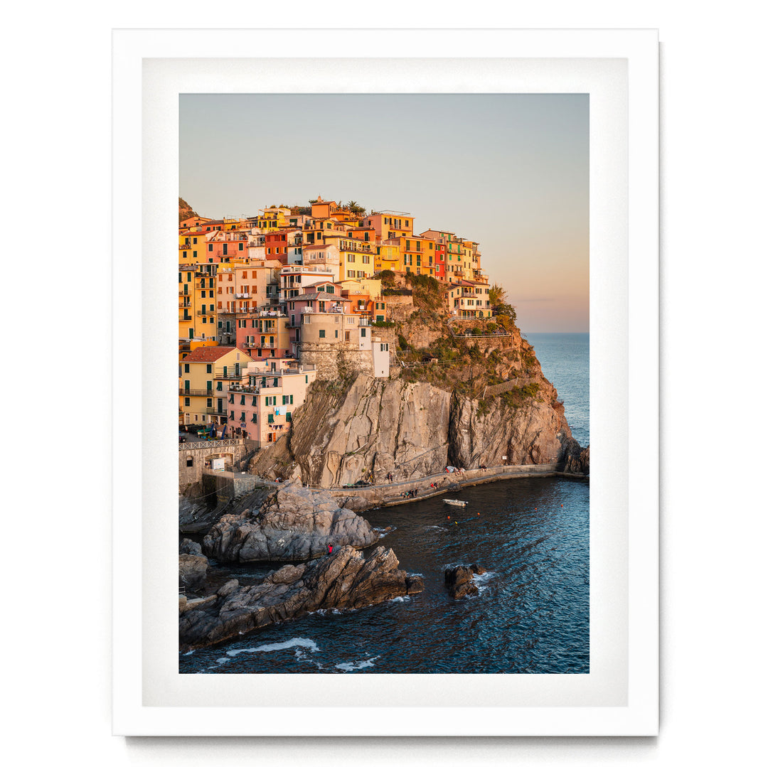 Vernazza, Cinque Terre II, Italy – fine art print in a white frame with white mat
