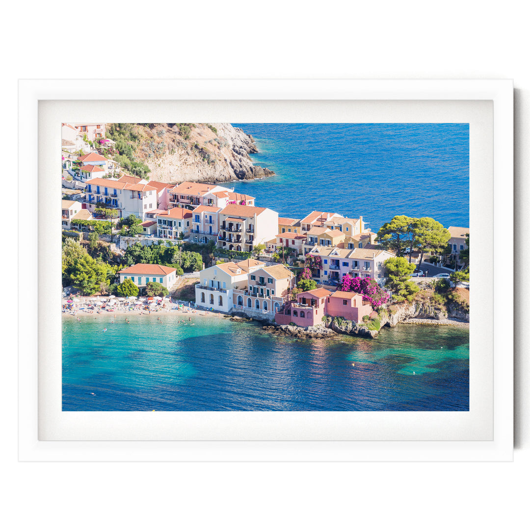 Assos, Kefalonia, Greece – fine art print in a white frame with white mat
