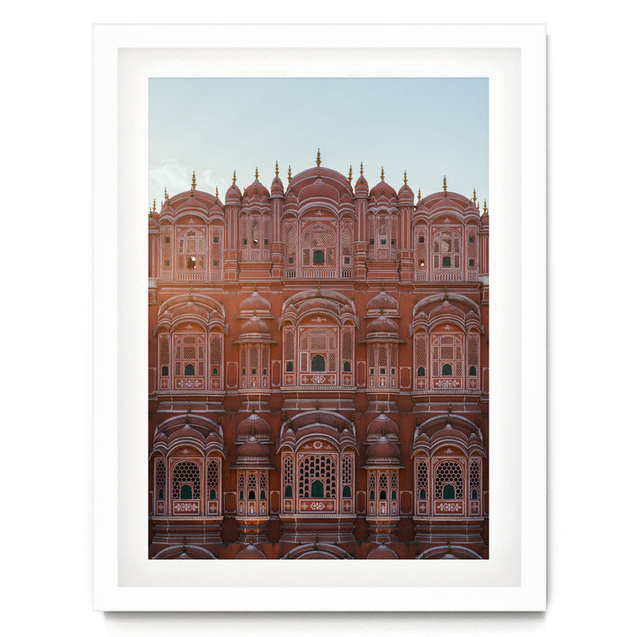 Palace of the Winds, Jaipur, India – fine art print in a white frame with white mat