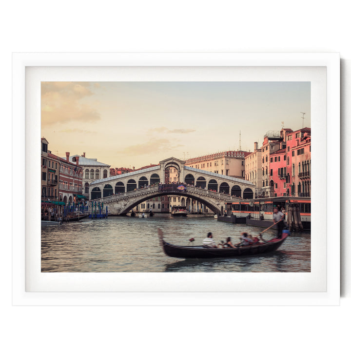 Sunset in Venice, Italy – fine art print in a white frame with white mat