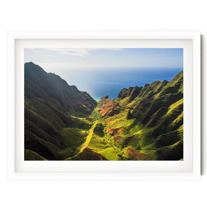 Green Valley, Kauai, Hawaii – fine art print in a white frame with white mat