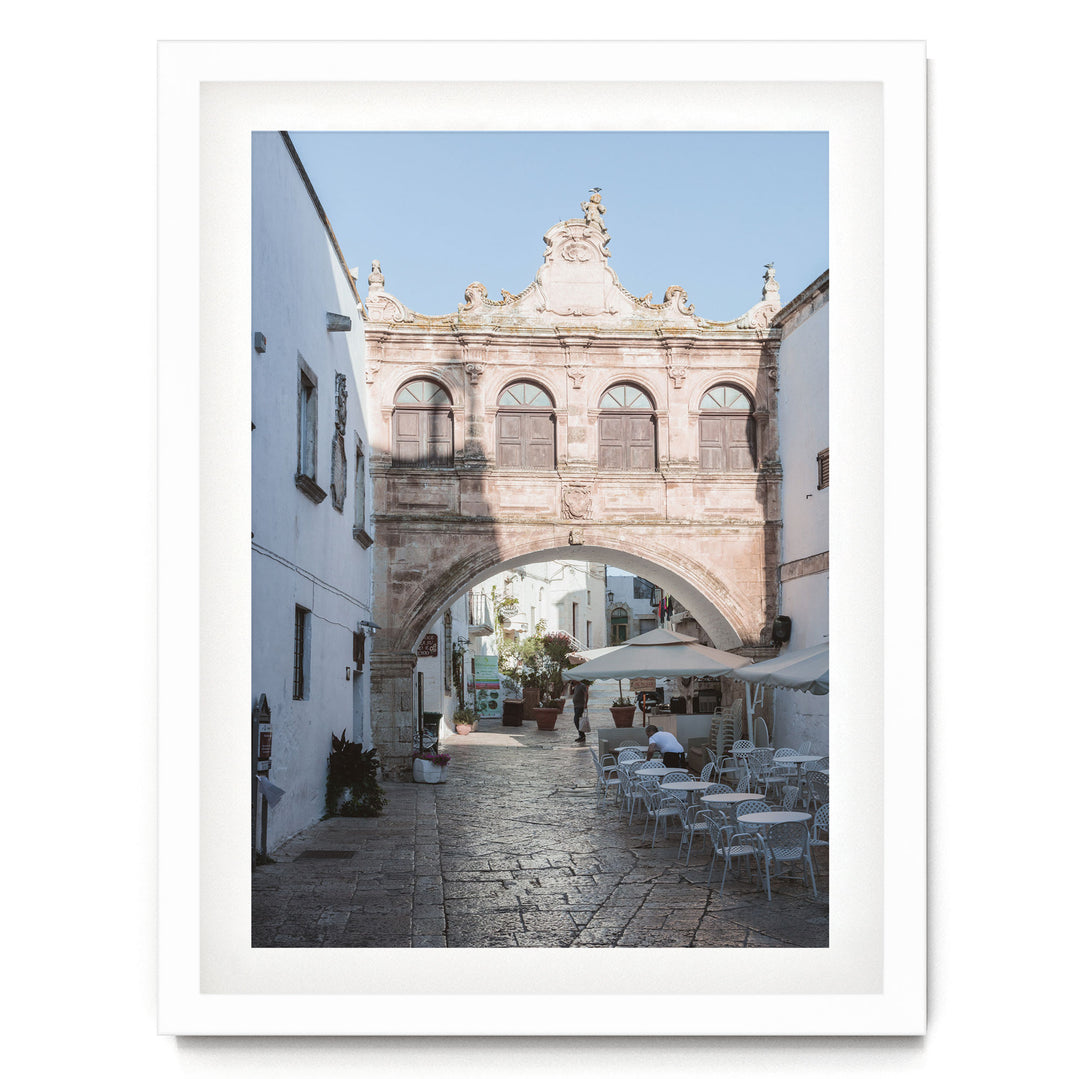 Ostuni, Puglia III, Italy – fine art print in a white frame with white mat