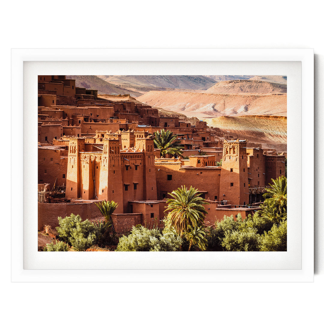 Ait Benhaddou, Morocco – fine art print in a white frame with white mat