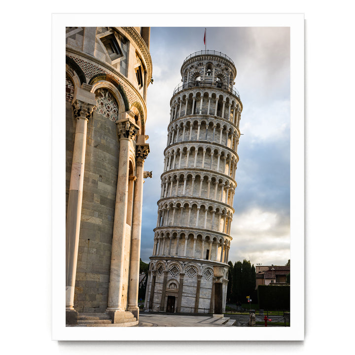 Leaning Tower of Pisa print in a white frame, no mat