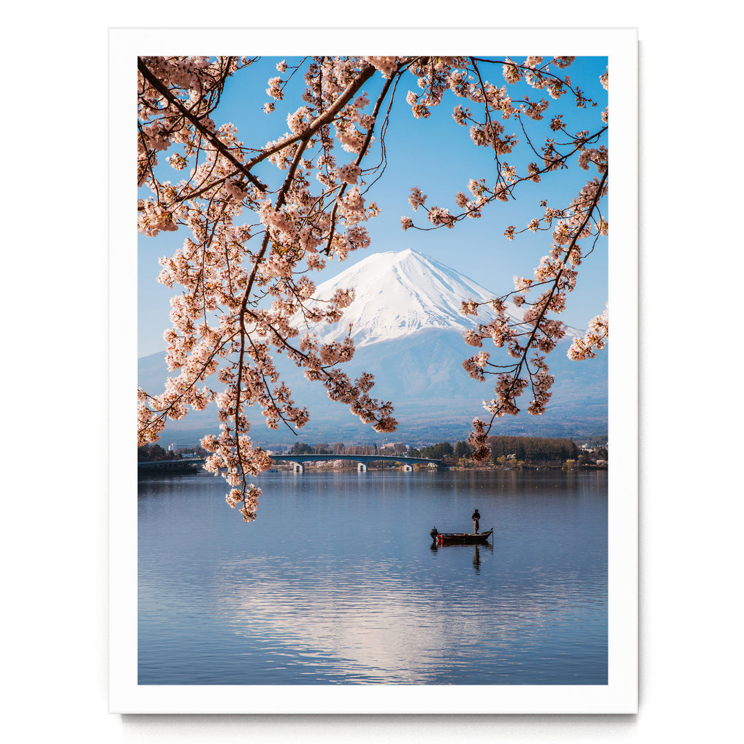 Fuji Five Lakes I, Japan – fine art print in a white frame, no mat