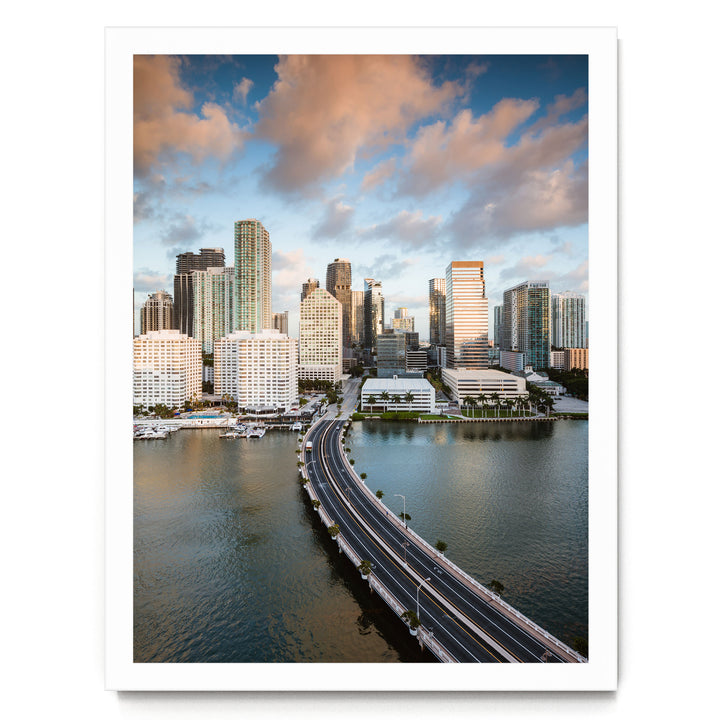 Miami Skyline II, Florida, USA – fine art print in a white frame, no mat