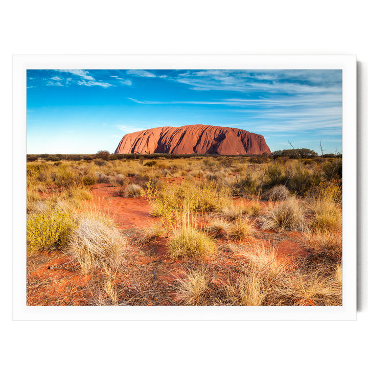 Uluru at Sunset I, Northern Territory, Australia – fine art print in a white frame, no mat