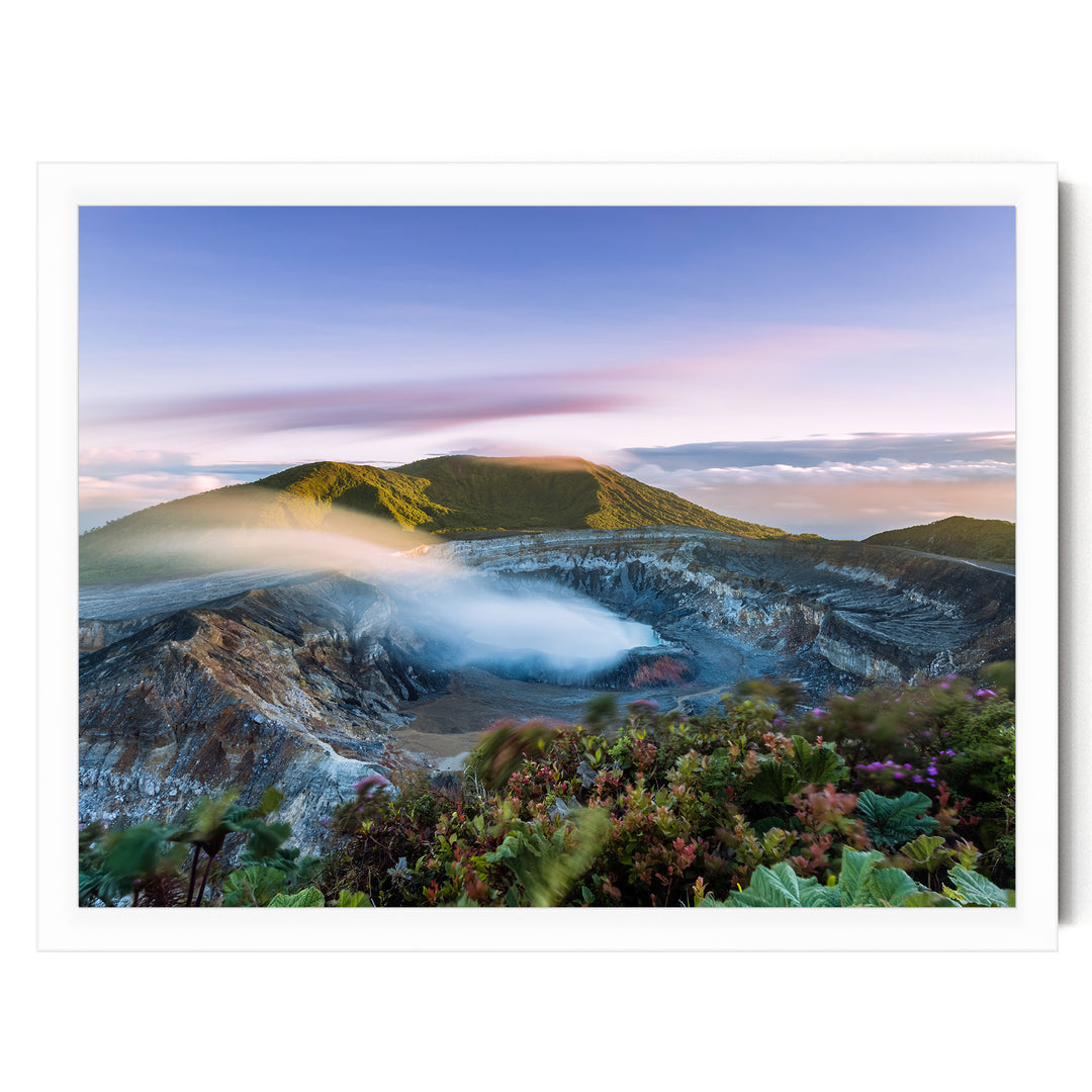 Poás Volcano, Costa Rica – fine art print in a white frame, no mat