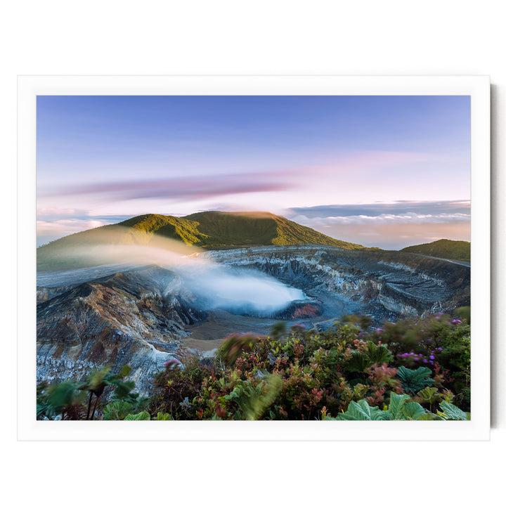Poás Volcano, Costa Rica – fine art print in a white frame, no mat