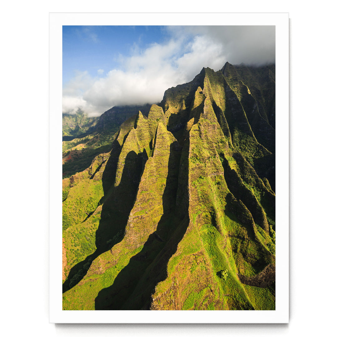 Kauai Cliffs IV, Na Pali Coast, Hawaii – fine art print in a white frame, no mat