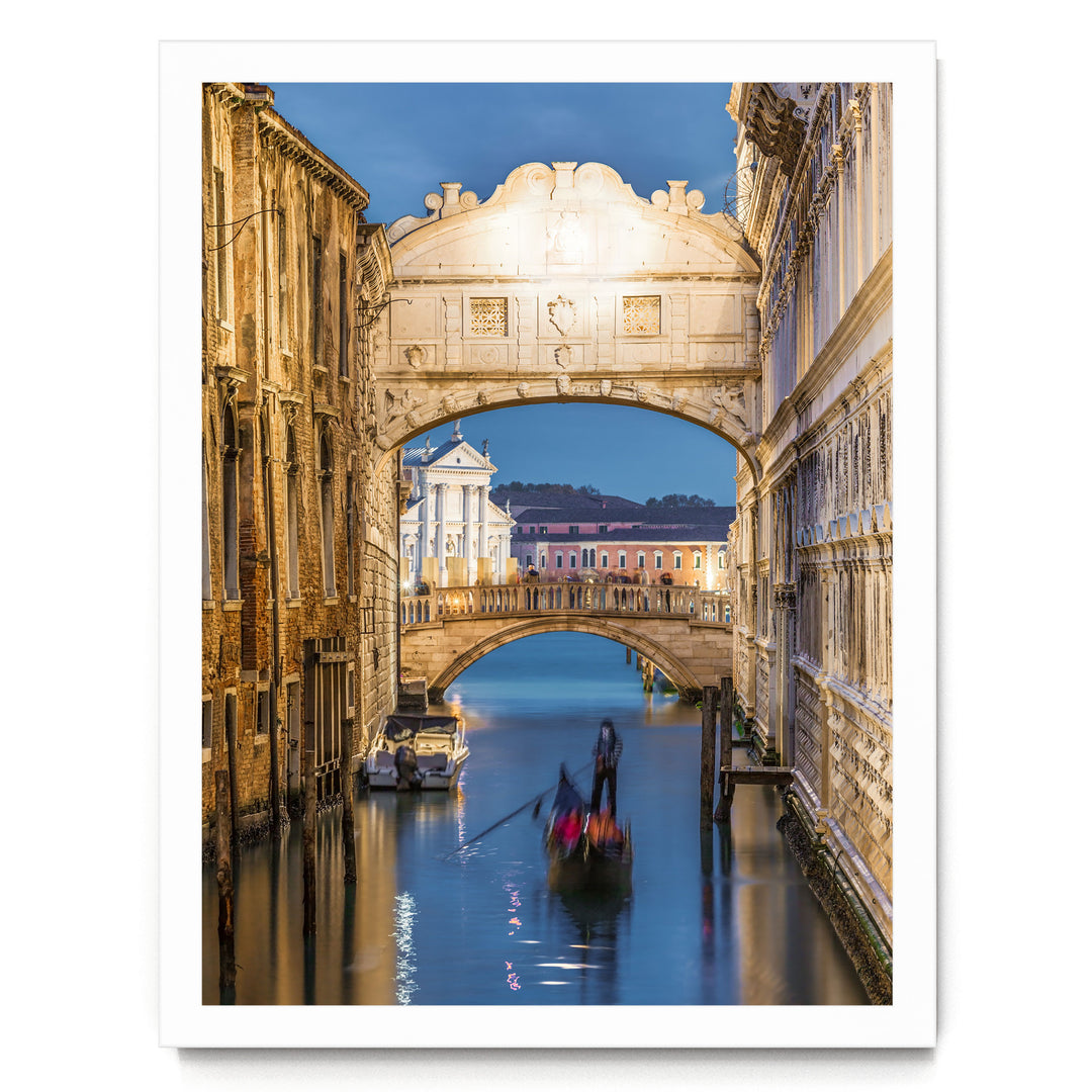 Bridge of Sighs, Venice, Italy – fine art print in a white frame, no mat