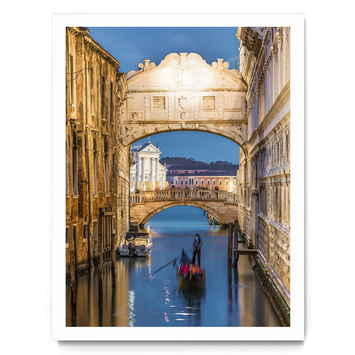 Bridge of Sighs, Venice, Italy – fine art print in a white frame, no mat
