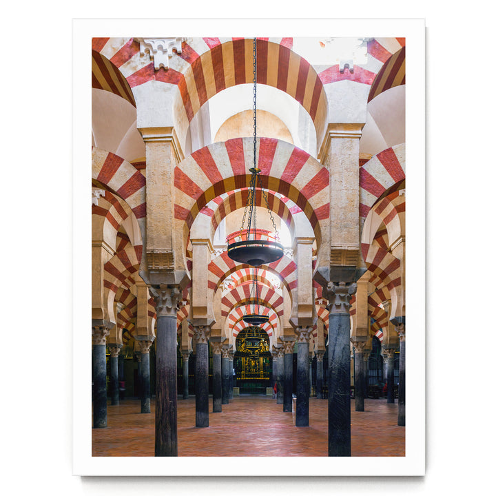 Moorish Arches I, Mezquita, Córdoba, Spain – fine art print in a white frame, no mat