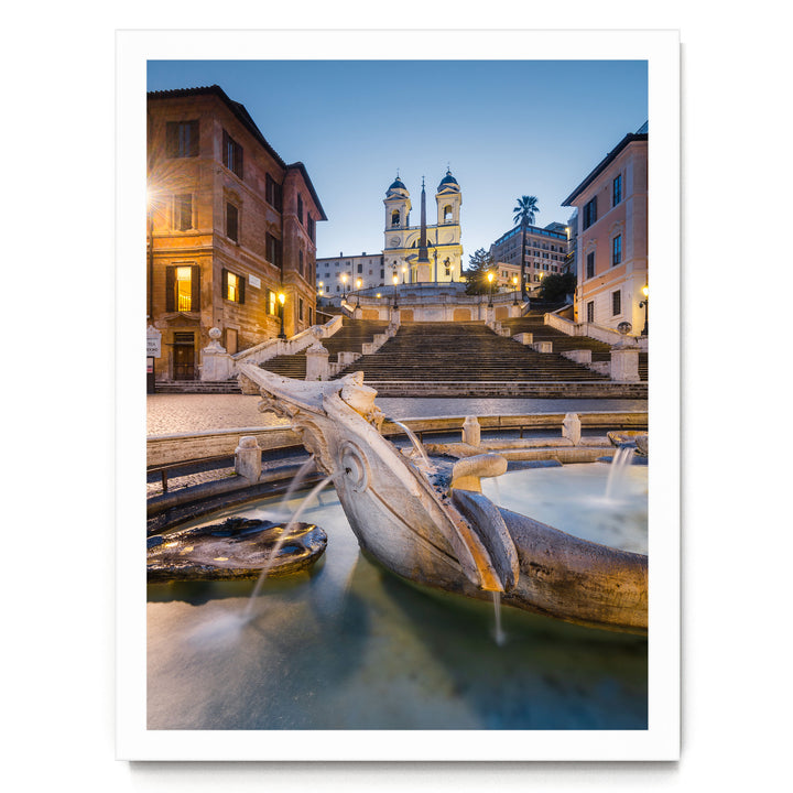 Spanish Steps, Rome II, Italy – fine art print in a white frame, no mat