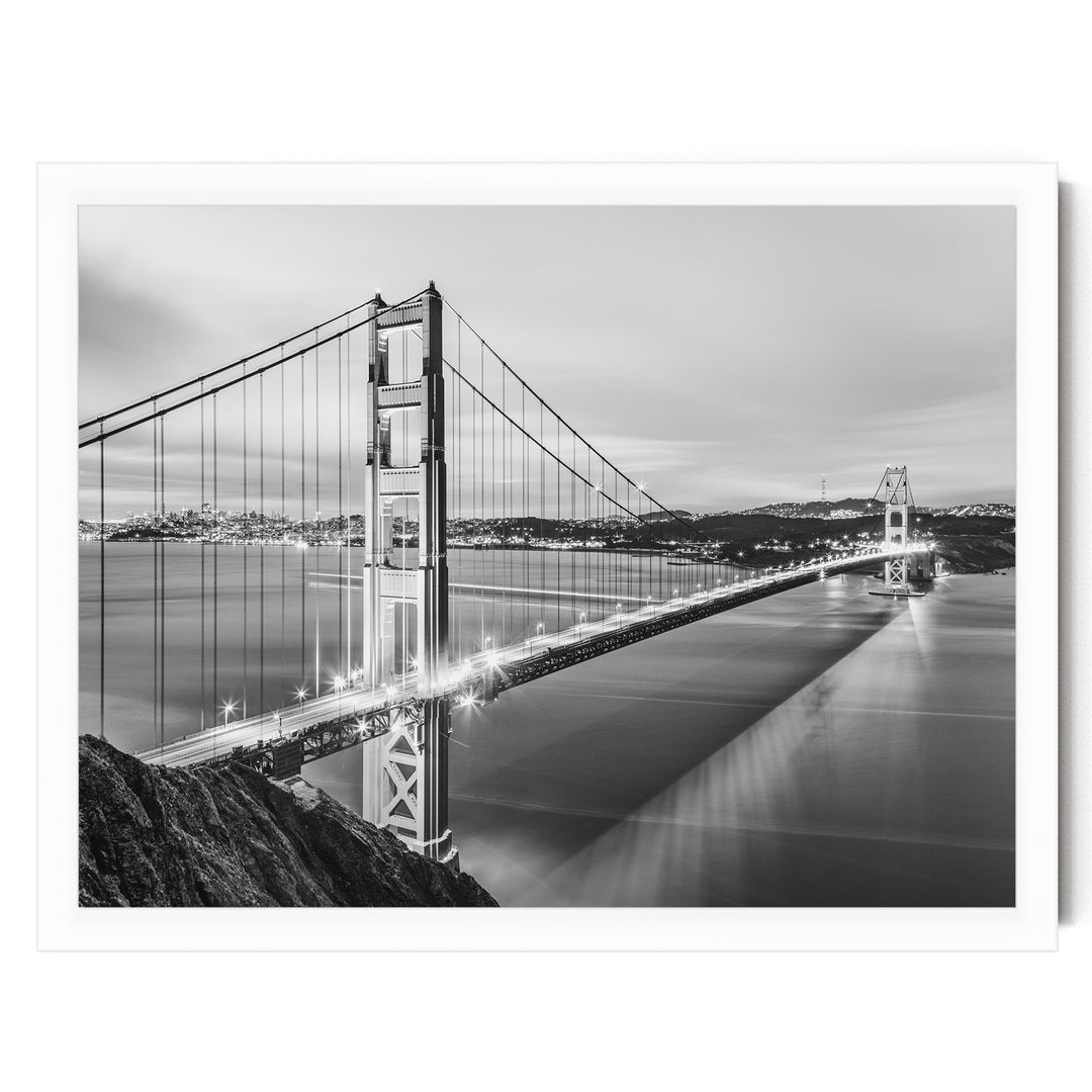 Dawn at the Golden Gate I, San Francisco, California – fine art print in a white frame, no mat