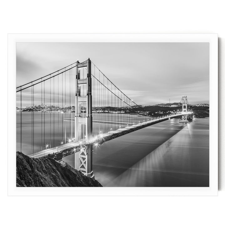 Dawn at the Golden Gate I, San Francisco, California – fine art print in a white frame, no mat