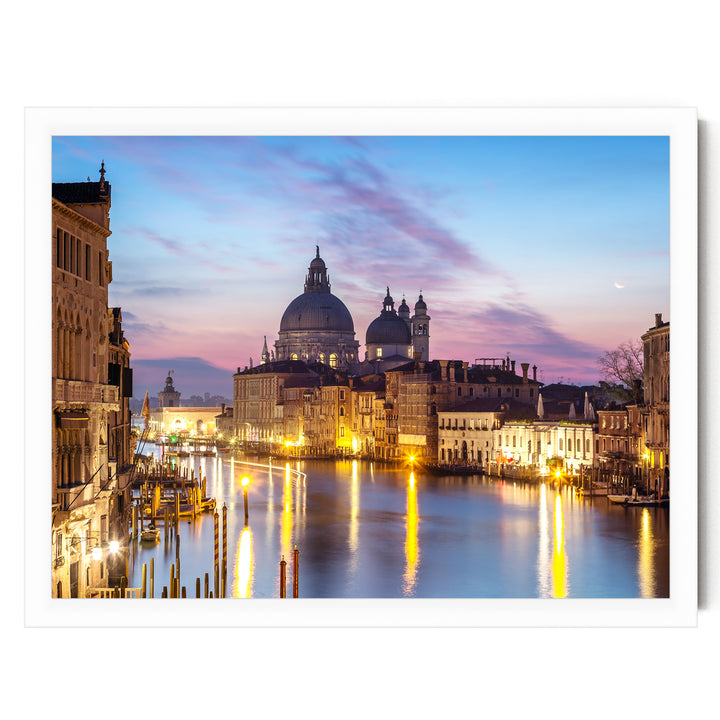 Dawn at the Accademia, Venice, Italy – fine art print in a white frame, no mat