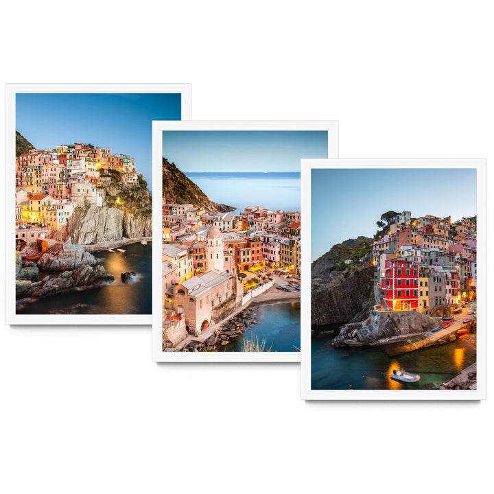 Cinque Terre, Liguria, Italy – Print Set – fine art print set in white frames, no mat