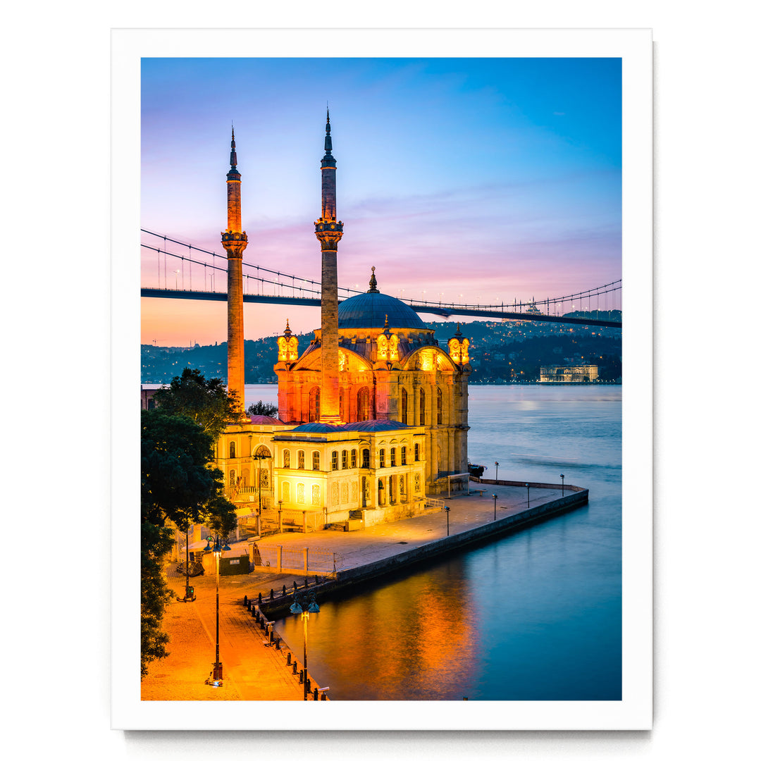 Dawn in Istanbul, Turkey – fine art print in a white frame, no mat