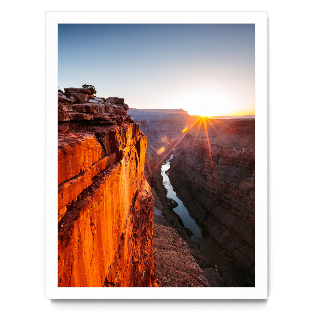 Sunrise at the Grand Canyon I, Arizona – fine art print in a white frame, no mat