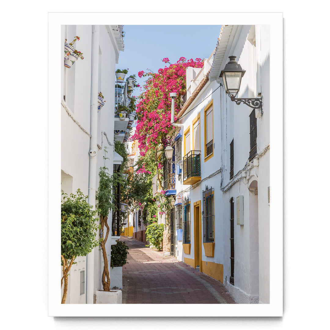 Summer Memories, Marbella, Spain – fine art print in a white frame, no mat