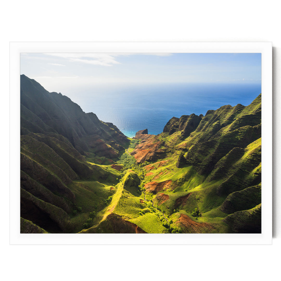 Green Valley, Kauai, Hawaii – fine art print in a white frame, no mat