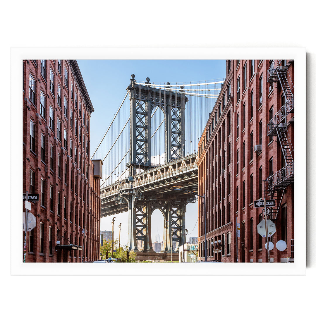 Manhattan Bridge, New York City – fine art print in a white frame, no mat
