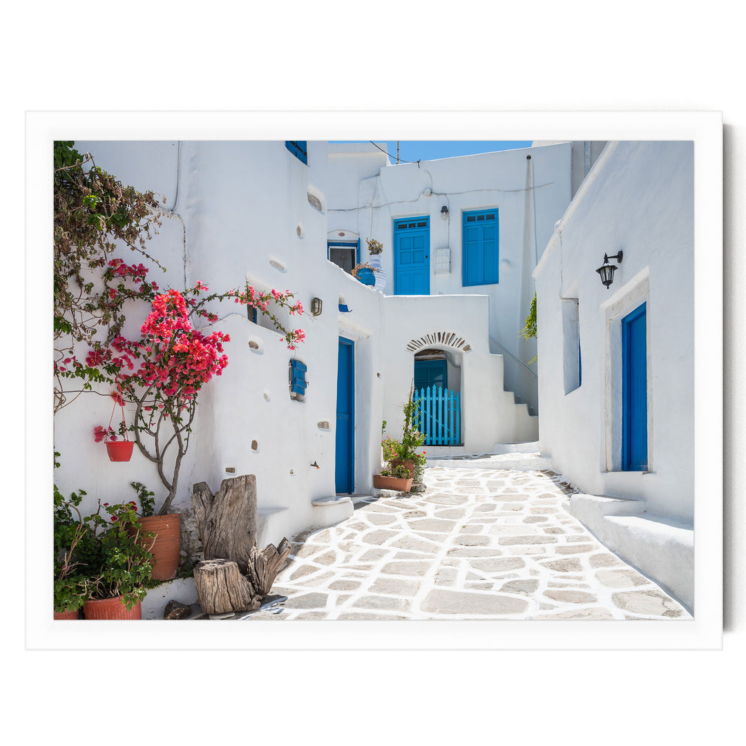 White Village, Paros, Greece – fine art print in a white frame, no mat