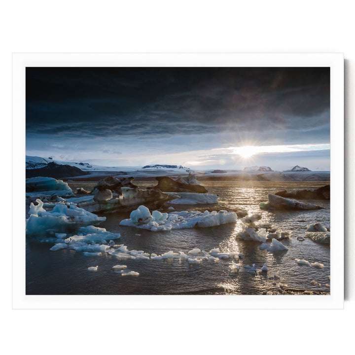 Midnight Sun, Iceland – fine art print in a white frame, no mat