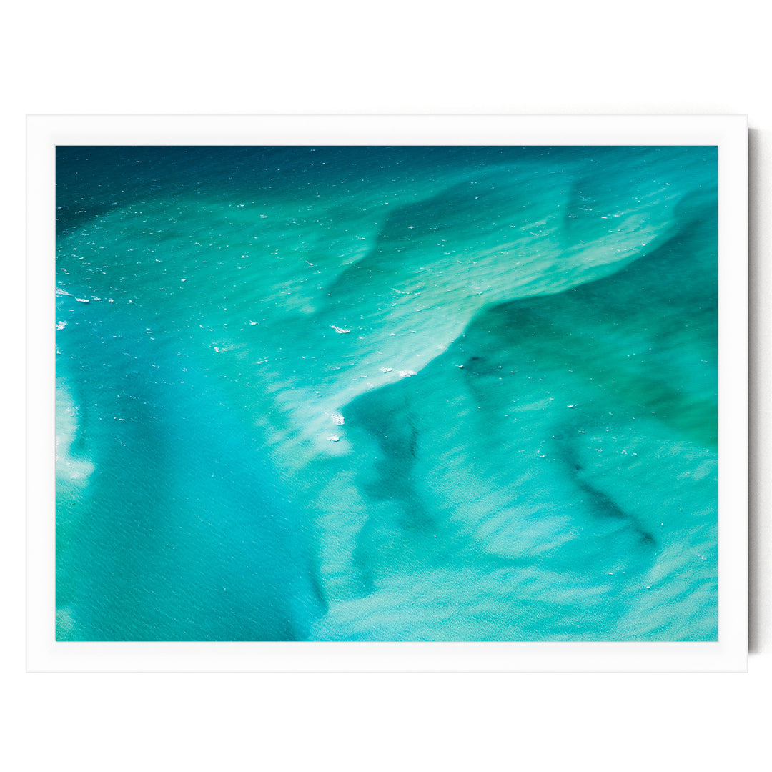 Ocean Abstract, Whitsundays, Australia – fine art print in a white frame, no mat