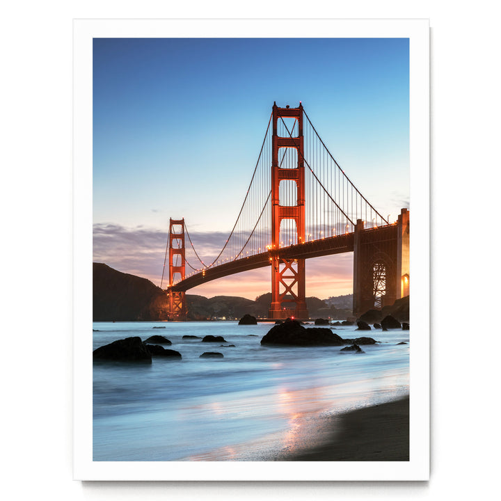 Iconic Golden Gate II, San Francisco, California – fine art print in a white frame, no mat