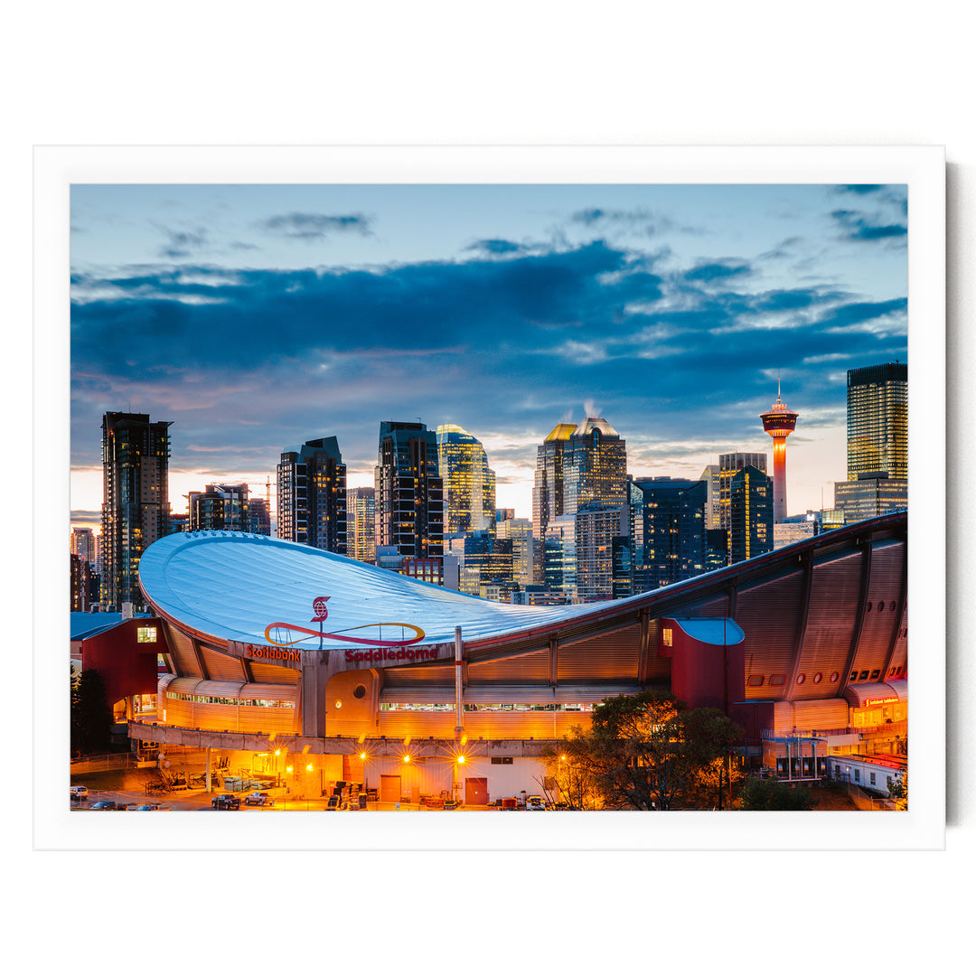 Calgary Skyline, Alberta, Canada – fine art print in a white frame, no mat