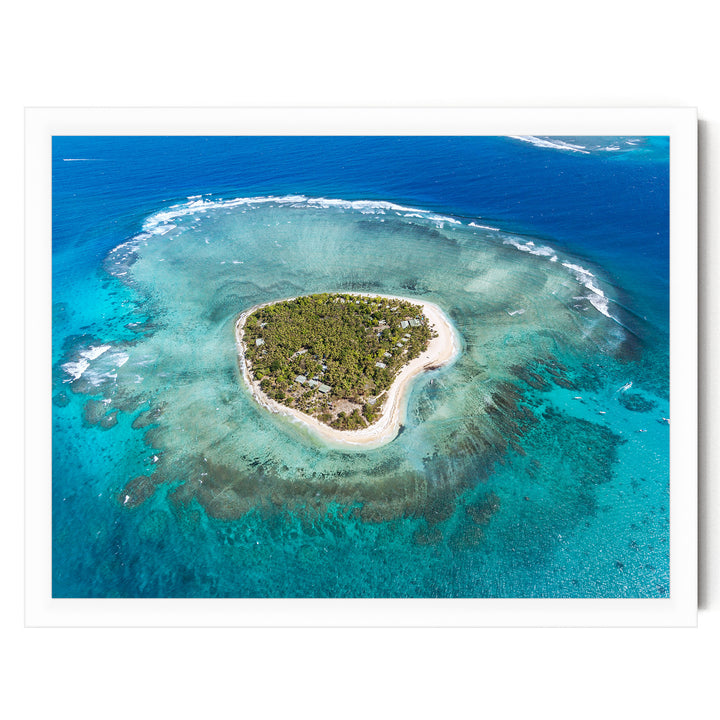 Heart Island, Fiji – fine art print in a white frame, no mat