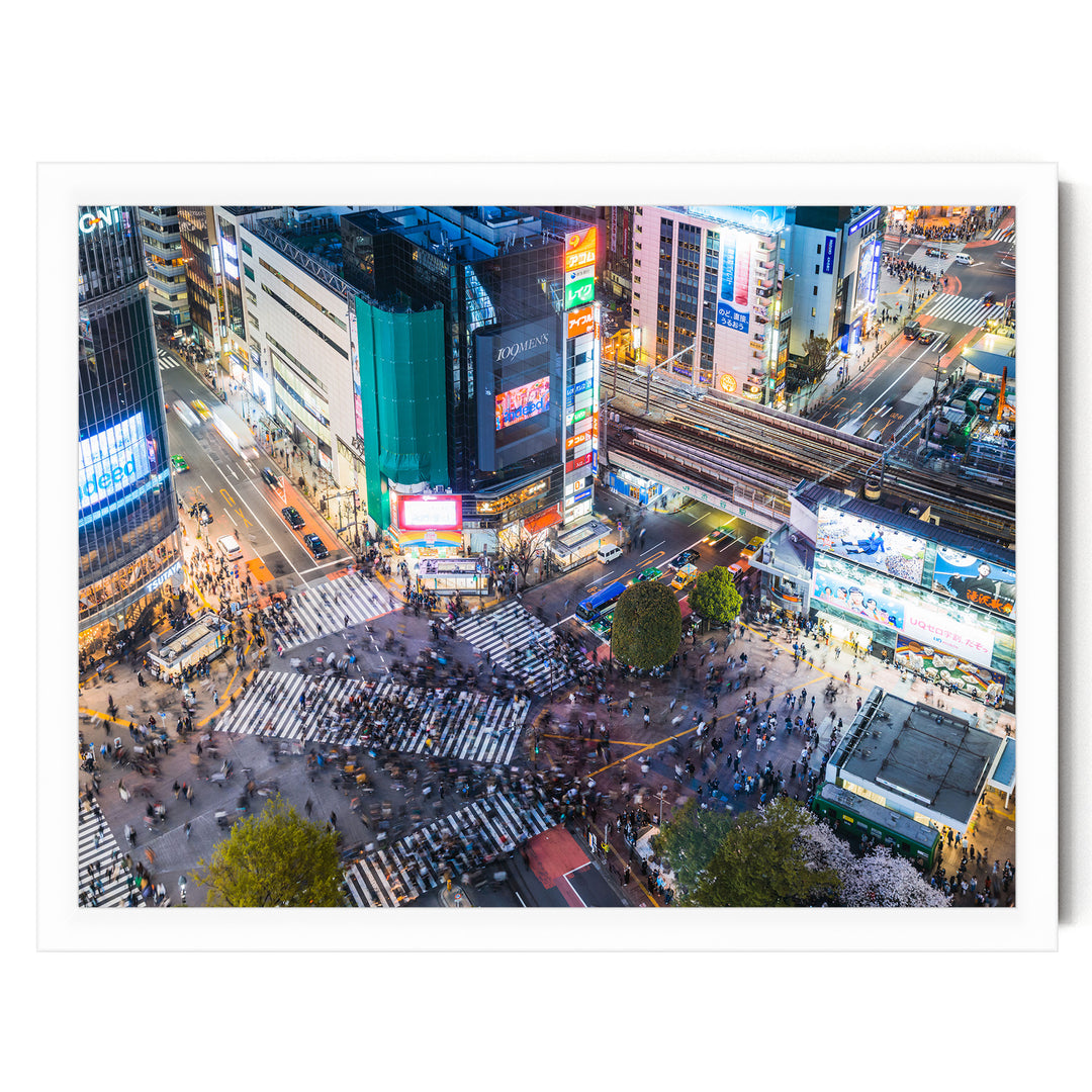 Shibuya Crossing III, Tokyo, Japan – fine art print in a white frame, no mat