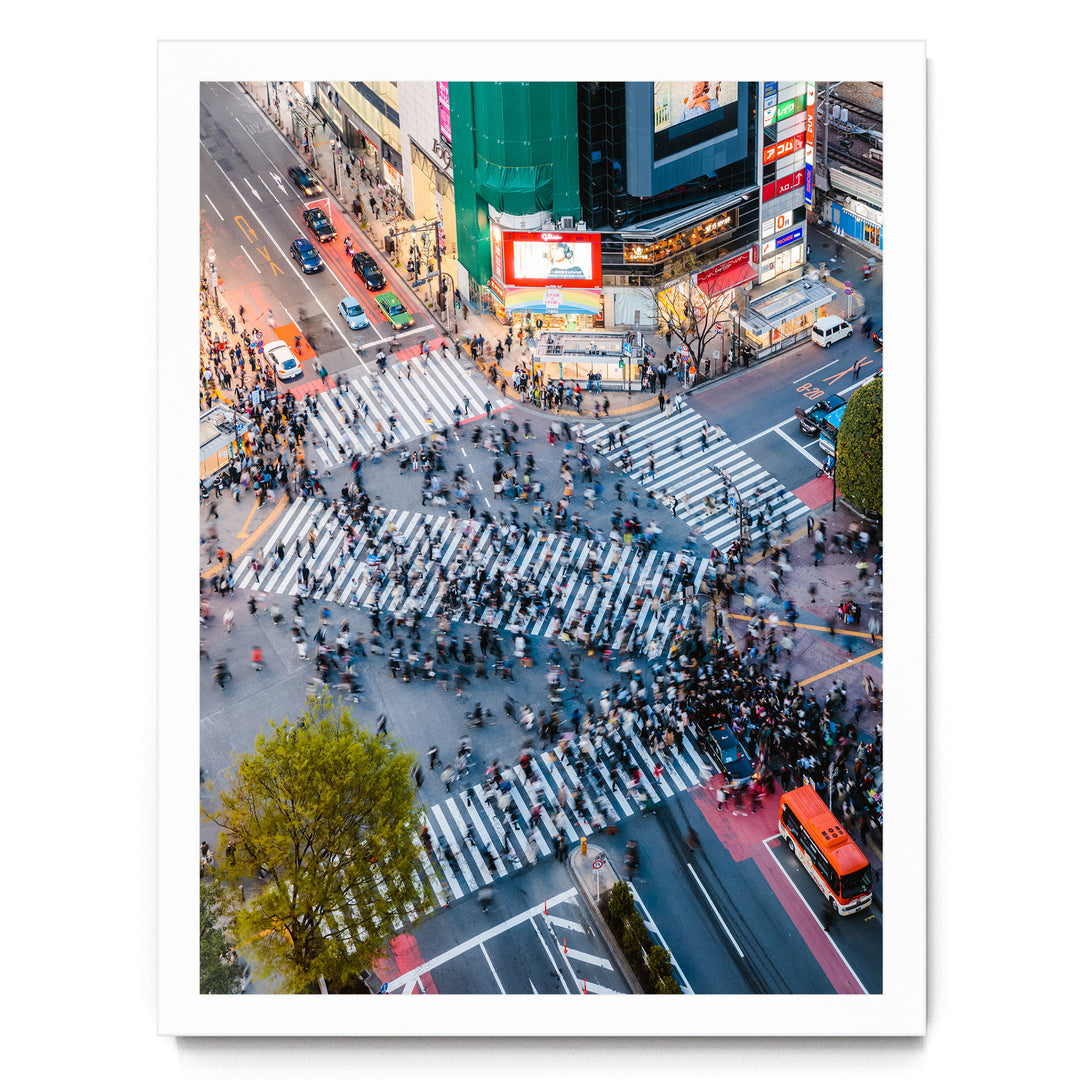 Shibuya Crossing II, Tokyo, Japan – fine art print in a white frame, no mat