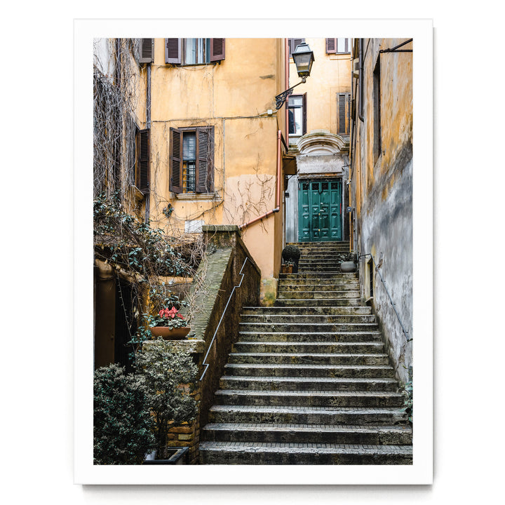 Alleys of Rome I, Italy – fine art print in a white frame, no mat