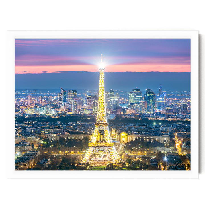 Night in Paris I, France – fine art print in a white frame, no mat