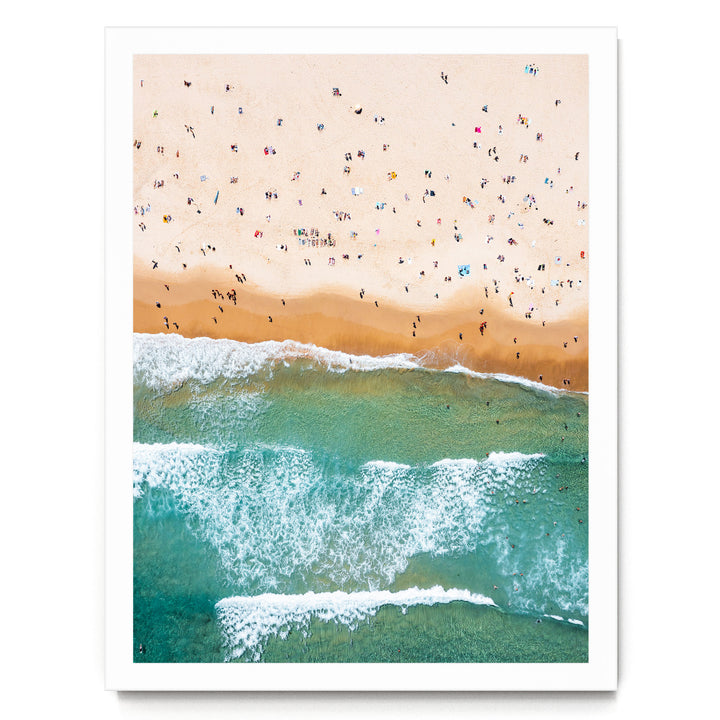 Bondi Beach Aerial I, Sydney, Australia – fine art print in a white frame, no mat