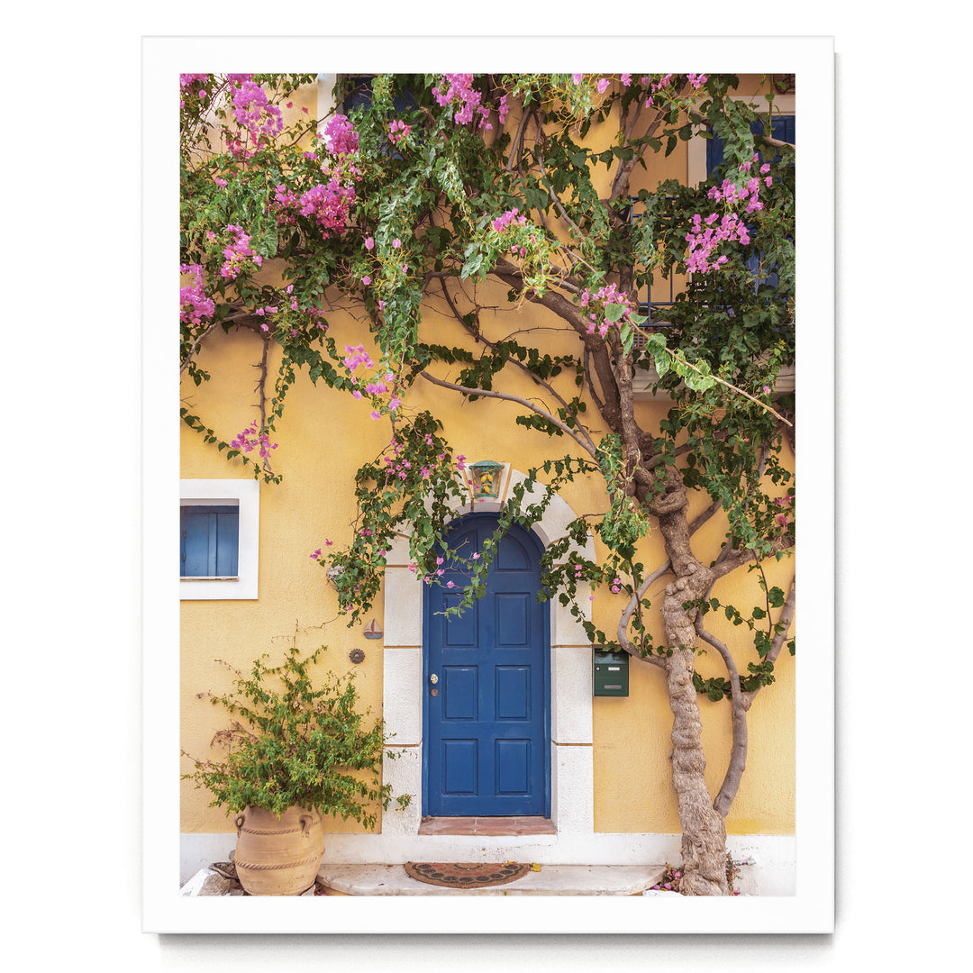 Greek House, Kefalonia, Greece – fine art print in a white frame, no mat