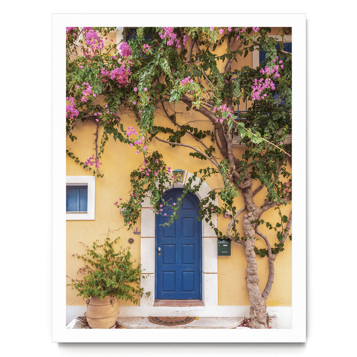 Greek House, Kefalonia, Greece – fine art print in a white frame, no mat